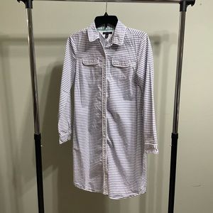 Tommy Hilfiger Blue and White Striped long sleeve dress